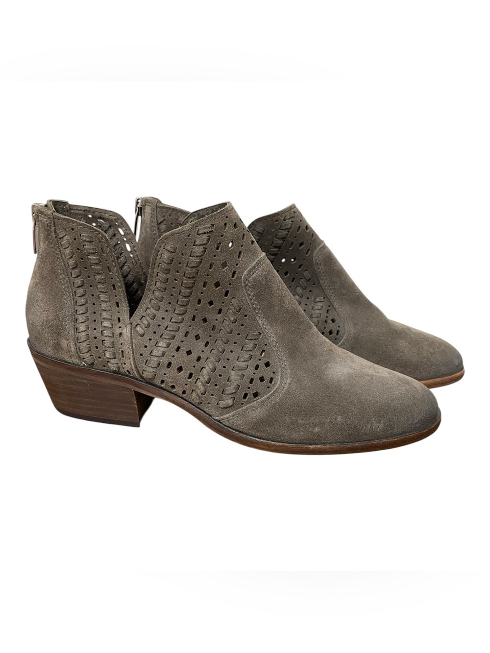 Vince Camuto Women's Suede Cutout Ankle Booties - Taupe